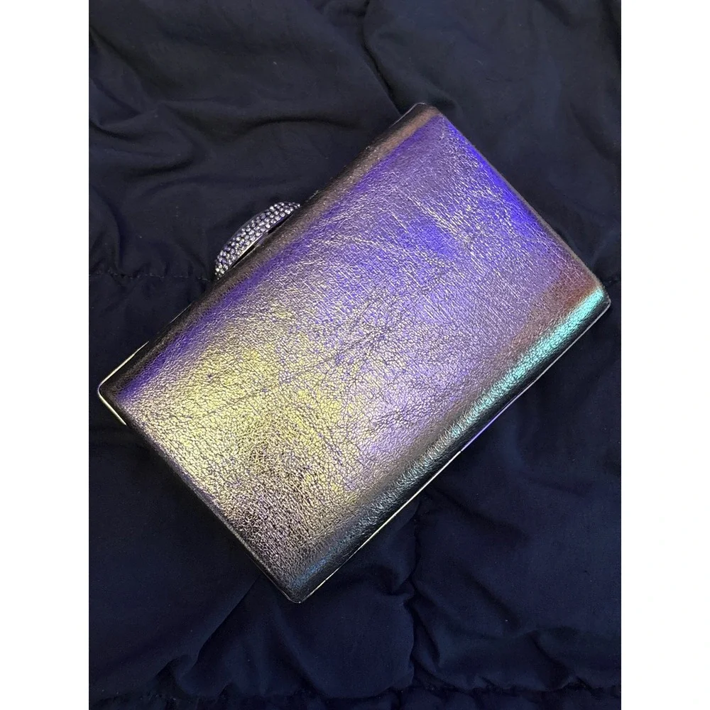 Vintage Gold Metallic Rhinestone Clasp Evening Clutch Purse‎ Chain Strap